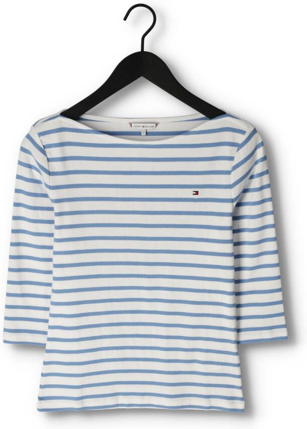 Tommy Hilfiger Blauwe T-shirt Slim Stp Boat-nk Top 3 4 Slv