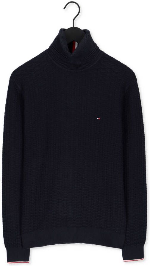 Tommy Hilfiger Donkerblauwe Coltrui Exaggerated Structure Roll Neck