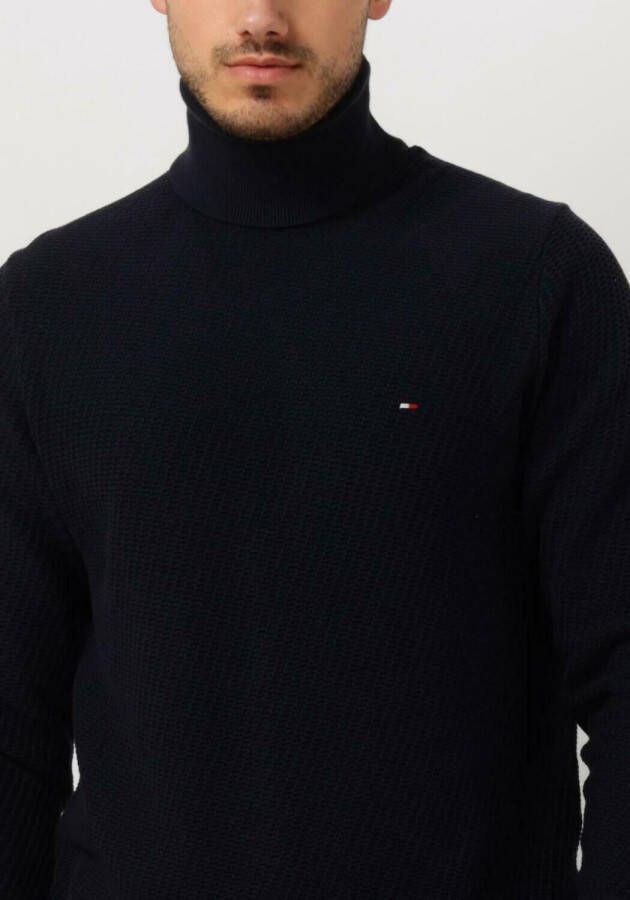 TOMMY HILFIGER Heren Truien & Vesten Rectangular Structure Roll Nk Donkerblauw