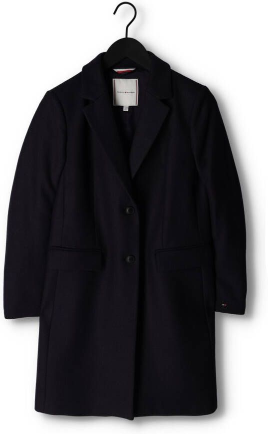 Tommy Hilfiger Donkerblauwe Mantel Wool Blend Classic Coat