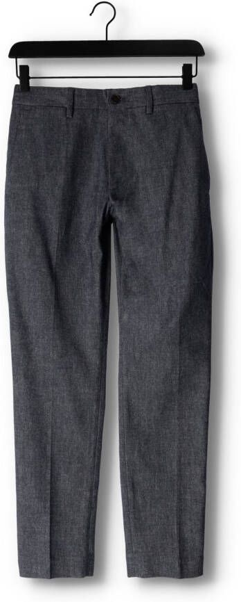 Tommy Hilfiger Donkerblauwe Pantalon Bleecker Fake Solid Wool Look