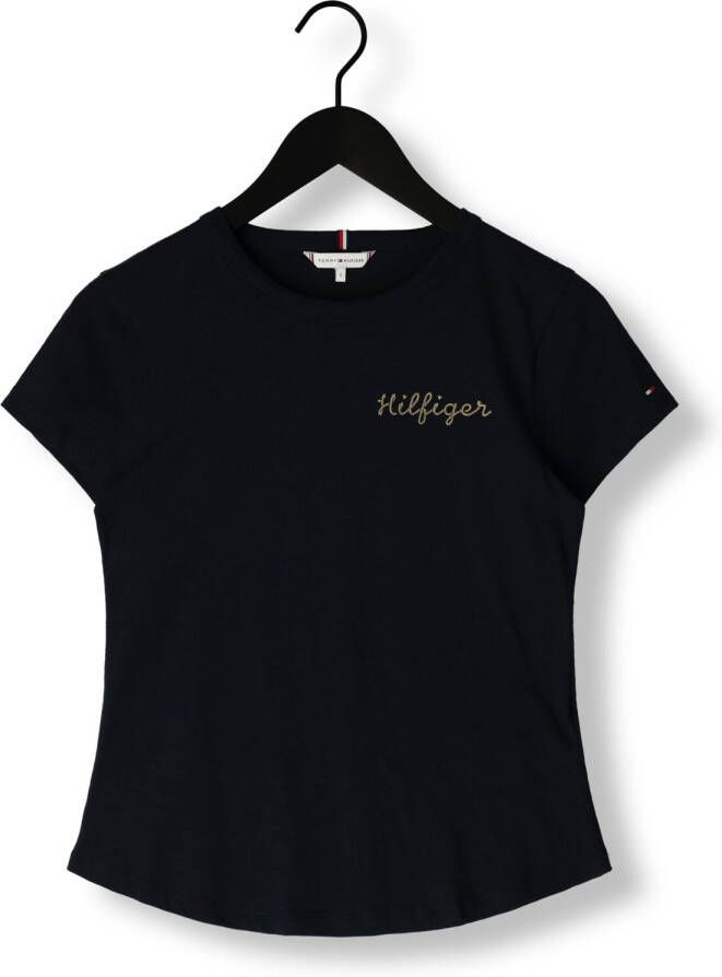 TOMMY HILFIGER Dames Tops & T-shirts Slim Gold Hilfiger C-nk Ss Donkerblauw