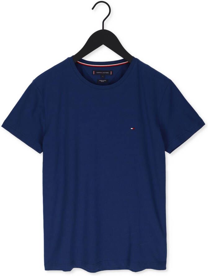 Tommy Hilfiger Donkerblauwe T-shirt Stretch Slim Fit Tee