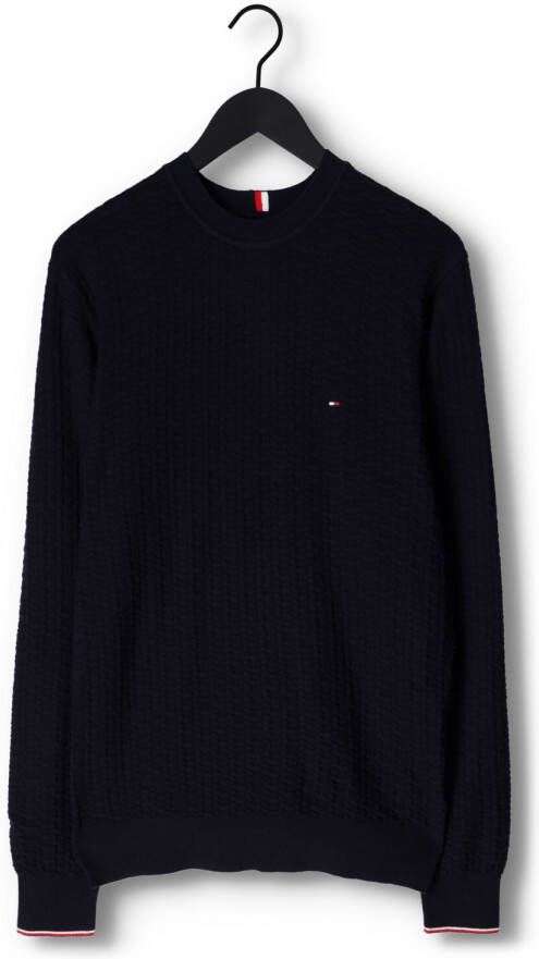Tommy Hilfiger Donkerblauwe Trui Exaggerated Structure Crew Neck
