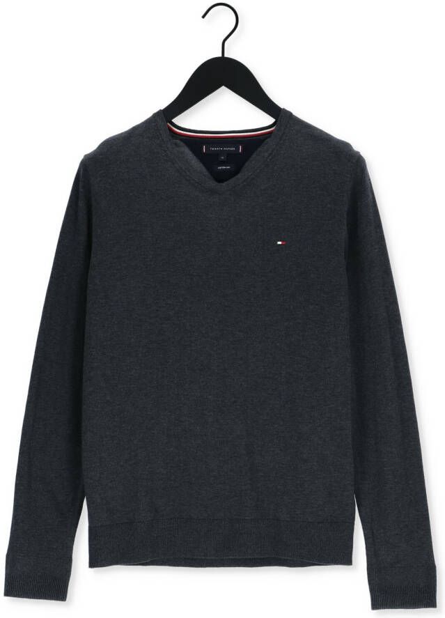 TOMMY HILFIGER Heren Truien & Vesten Core Cotton-silk Vneck Grijs