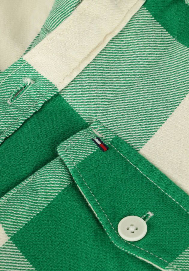 TOMMY HILFIGER Jongens Overhemden Sherpa Lined Checked Overshirt Groen
