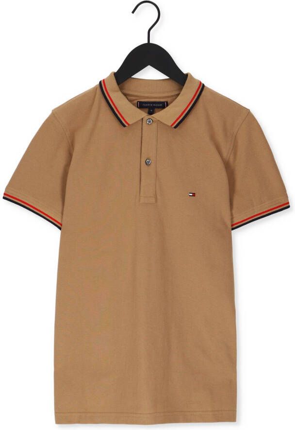TOMMY HILFIGER Heren Polo's & T-shirts Tipped Hilfiger Placket Slm Polo Khaki