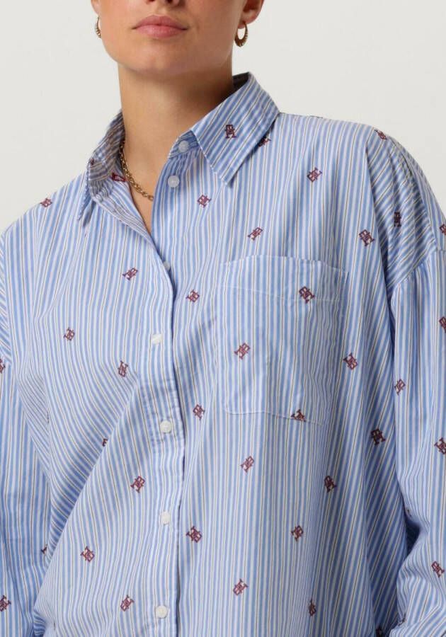 TOMMY HILFIGER Dames Blouses Cmd Stripe New Oversizd Co Shirt Lichtblauw