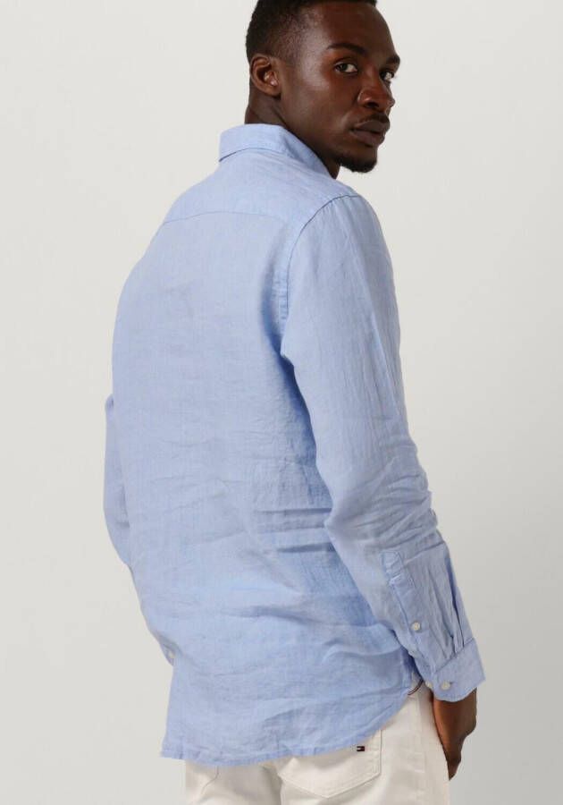 Tommy Hilfiger Lichtblauwe Casual Overhemd Pgment Dyed Li Solid Rf Shirt