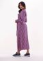 Tommy Hilfiger gestreepte maxi blousejurk rood donkerblauw - Thumbnail 4