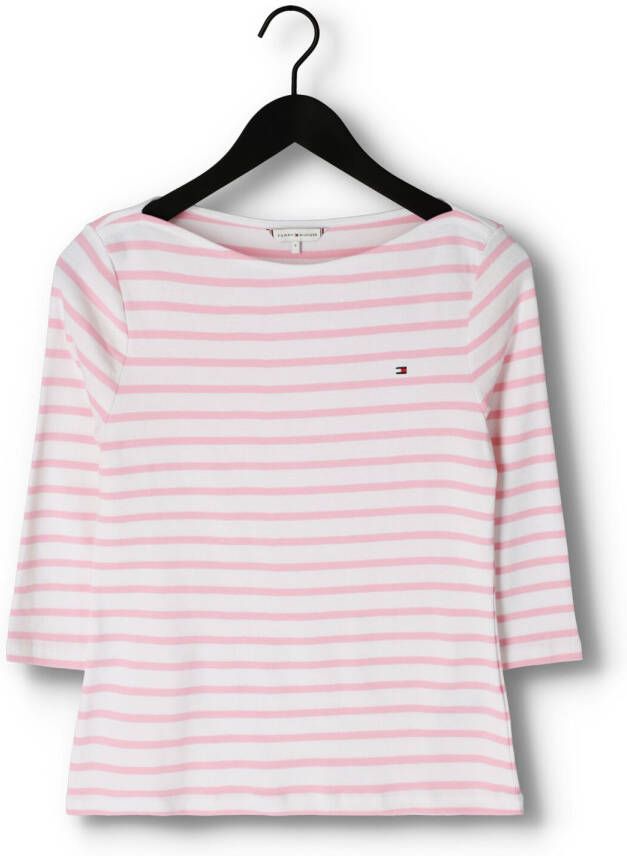 Tommy Hilfiger Roze T-shirt Slim Stp Boat-nk Top 3 4 Slv