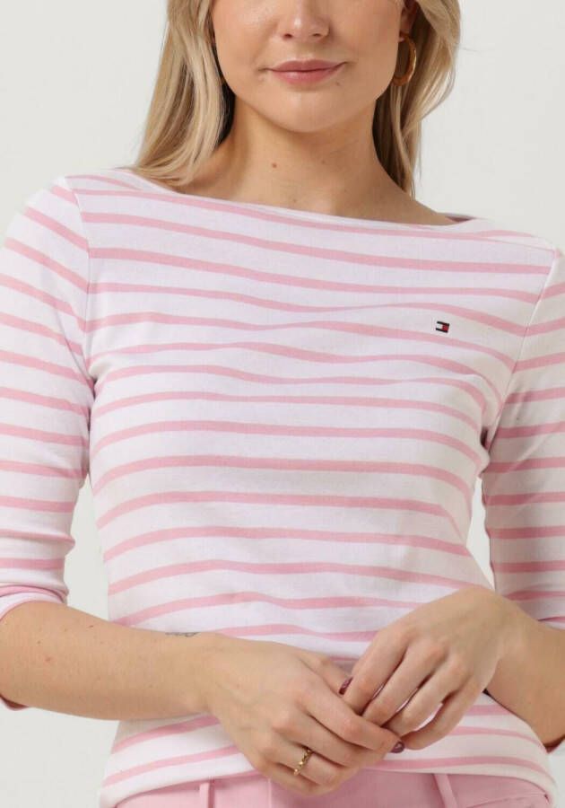 Tommy Hilfiger Roze T-shirt Slim Stp Boat-nk Top 3 4 Slv