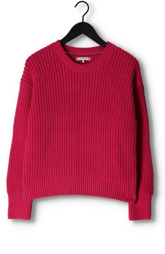 Tommy Hilfiger Roze Trui Org Cotton Button C-nk Sweater