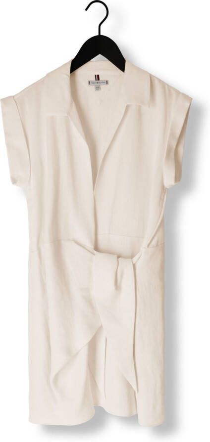 Tommy Hilfiger Witte Mini Jurk Linen Sleeveless Wrap Dress