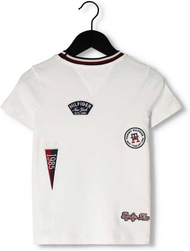 Tommy Hilfiger Witte T-shirt Multibadge Monogram Tee S s