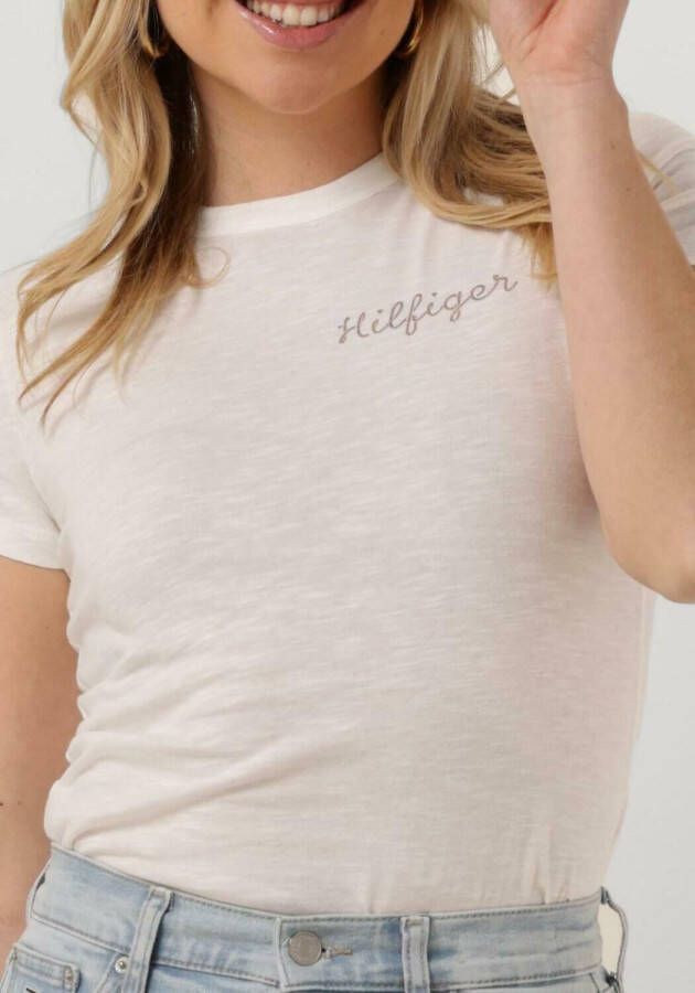 TOMMY HILFIGER Dames Tops & T-shirts Slim Gold Hilfiger C-nk Ss Wit