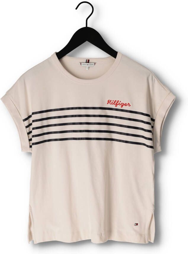 Tommy Hilfiger Witte T-shirt Tlx Stripe Emb C-nk Ss