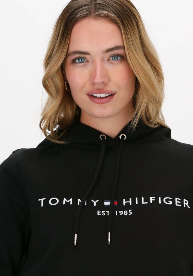 Tommy Hilfiger Zwarte Sweater Heritage Hilfiger Hoodie Ls