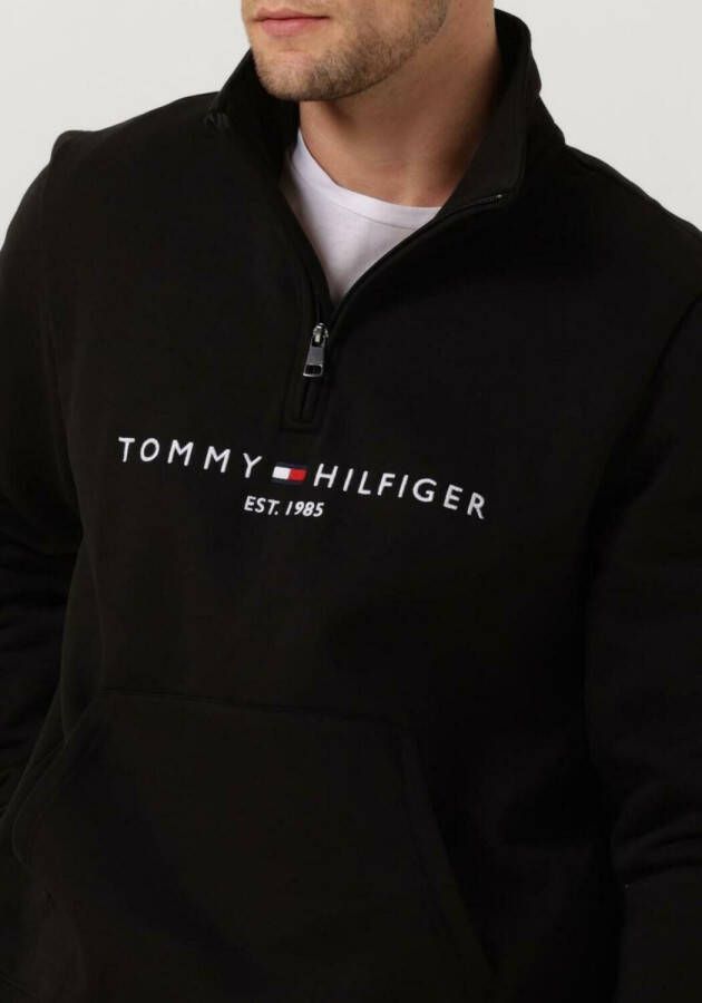 TOMMY HILFIGER Heren Truien & Vesten Tommy Logo Mockneck Zwart