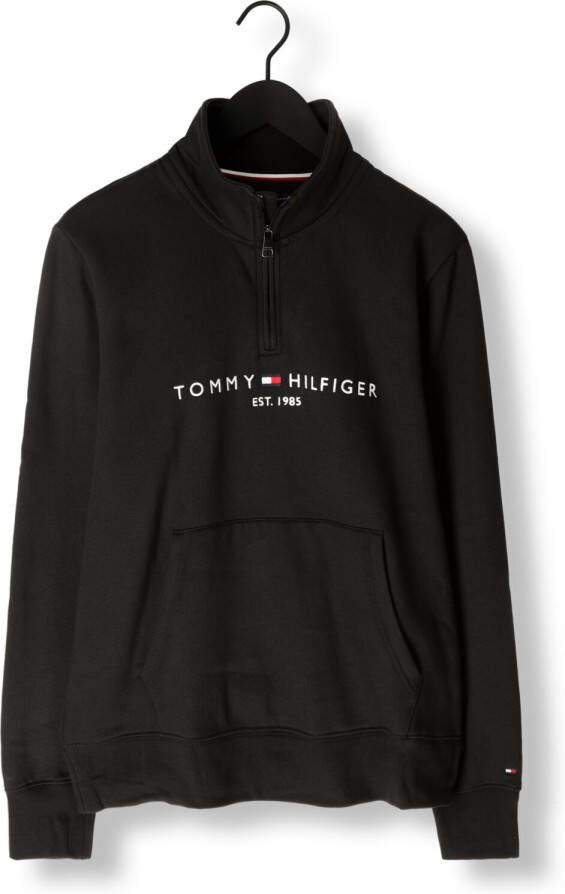 TOMMY HILFIGER Heren Truien & Vesten Tommy Logo Mockneck Zwart