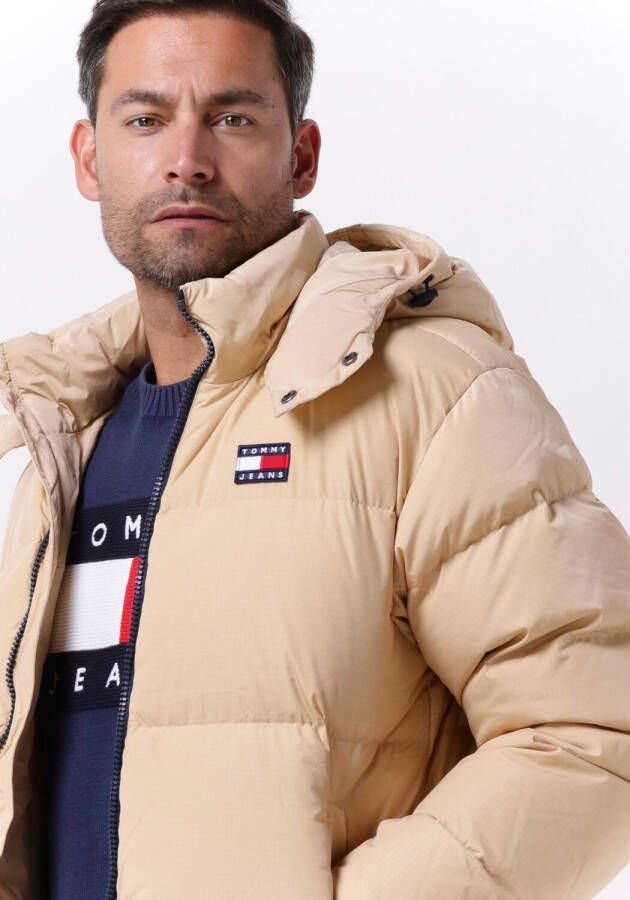 Tommy Jeans Beige Gewatteerde Jas Tjm Alaska Puffer