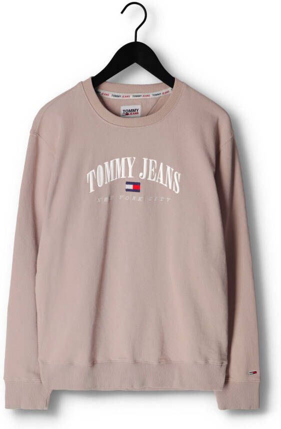 Tommy Jeans Beige Sweater Tjm Reg Small Varsity Crew
