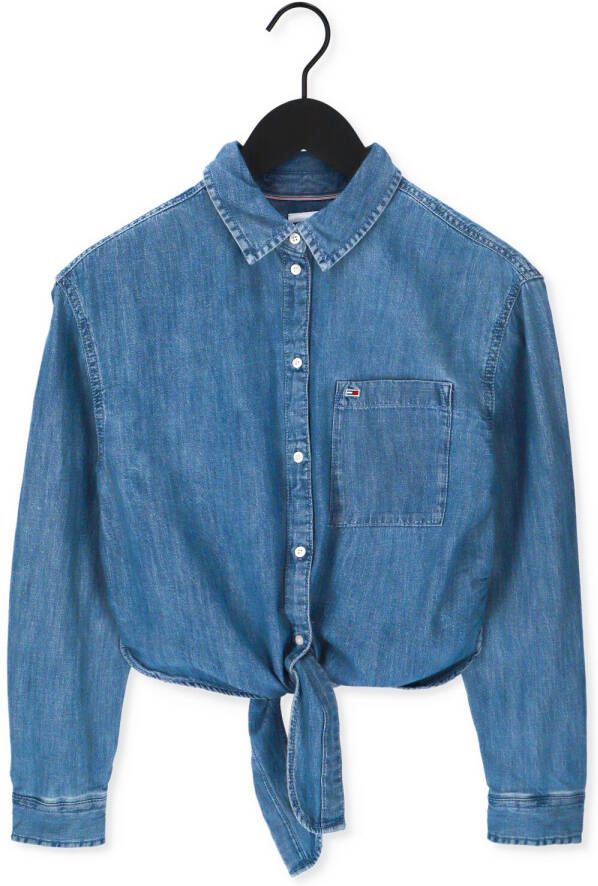 Tommy Jeans Blauwe Blouse Tjw Front Tie Chambray Shirt