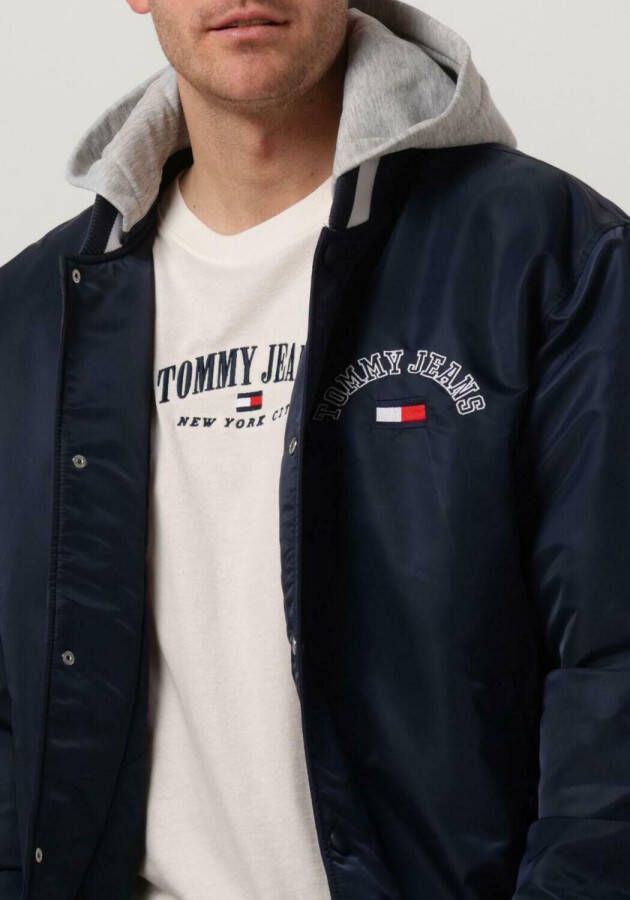 Tommy Jeans Donkerblauwe Jack Tjm Graphic Satin Bomber Jacket