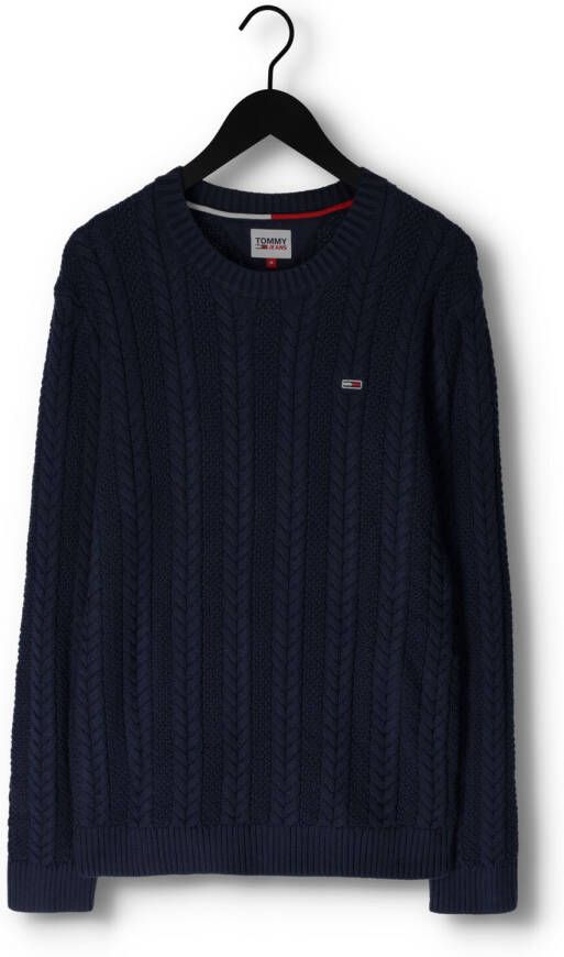 Tommy Jeans Donkerblauwe Trui Tjm Regular Cable Sweater