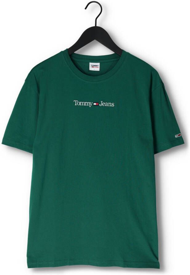 Tommy Jeans Donkergroene T-shirt Tjm Classic Linear Logo Tee