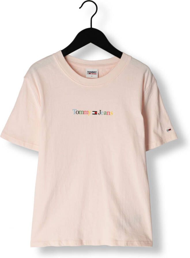 Tommy Jeans Lichtroze T-shirt Tjw Reg Color Serif Linear Ss