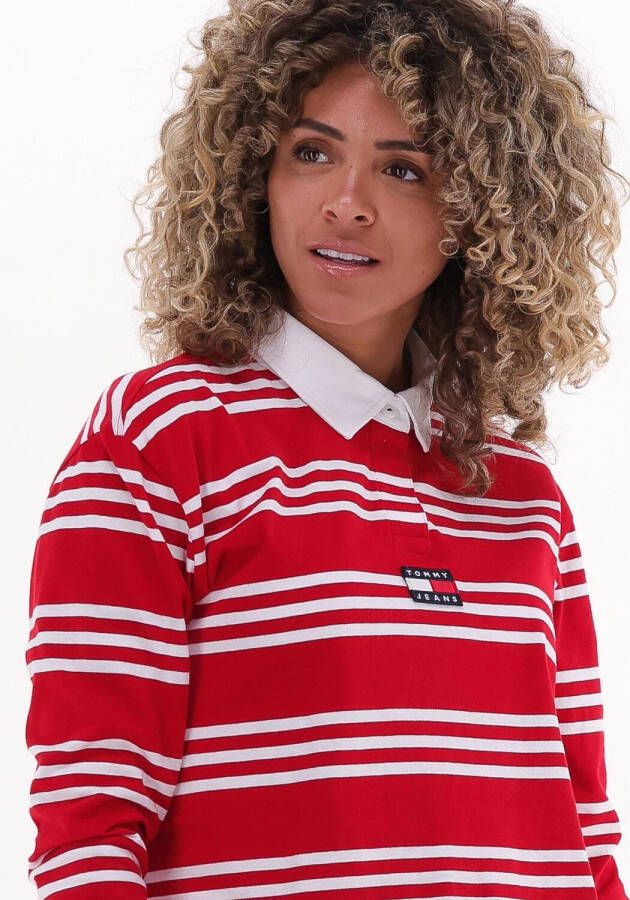 Tommy Jeans Rode Tjw Bxy Crop Badge Stripes Polo