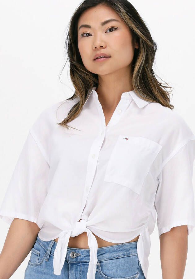 Tommy Jeans Witte Blouse Tjw Front Tie Shirt