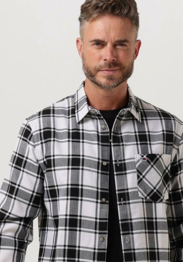 TOMMY JEANS Heren Overhemden Tjm Check Flannel Shirt Wit