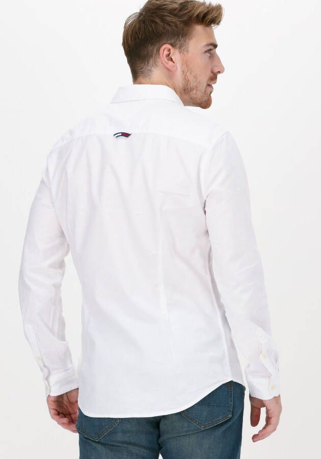 Tommy Jeans Witte Casual Overhemd Tjm Slim Stretch Oxford Shirt