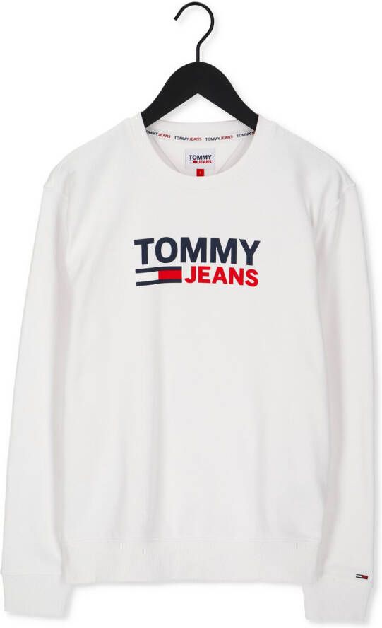 Tommy Jeans Witte Sweater Tjm Corp Logo Crew