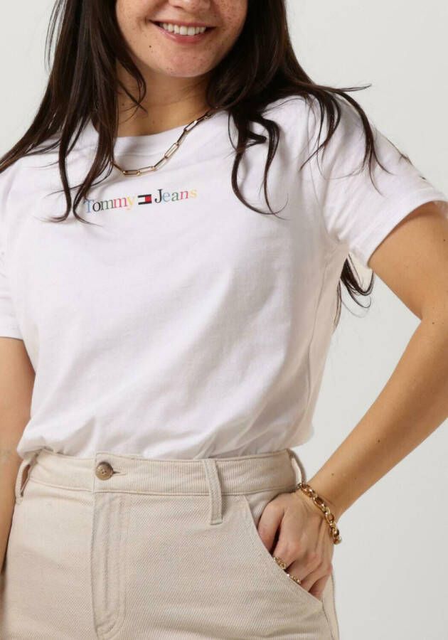 Tommy Jeans Witte T-shirt Tjw Reg Color Serif Linear Ss