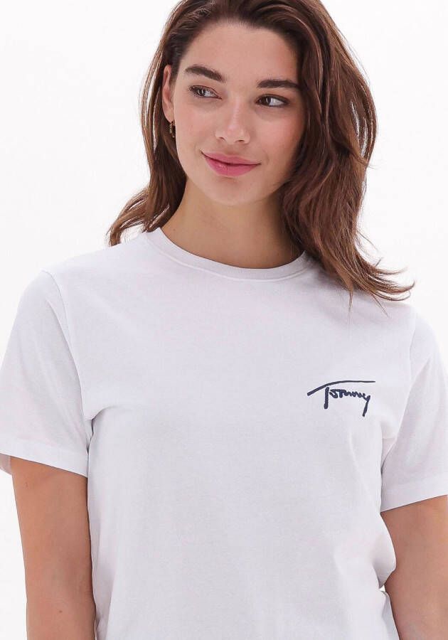 Tommy Jeans Witte T-shirt Tjw Rlxd Tommy Signature Ss