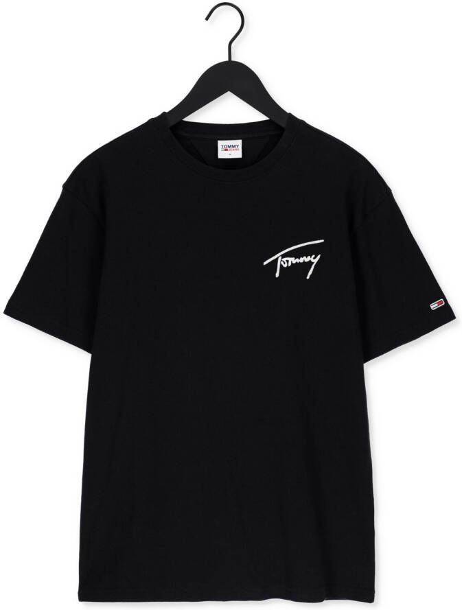 Tommy Jeans Zwarte T-shirt Tjm Tommy Signature Tee