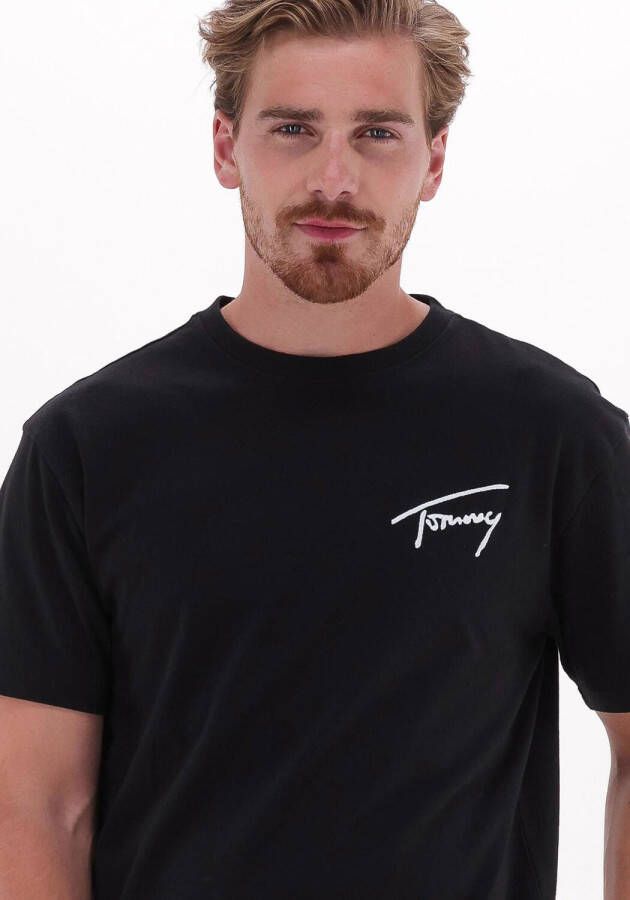 Tommy Jeans Zwarte T-shirt Tjm Tommy Signature Tee