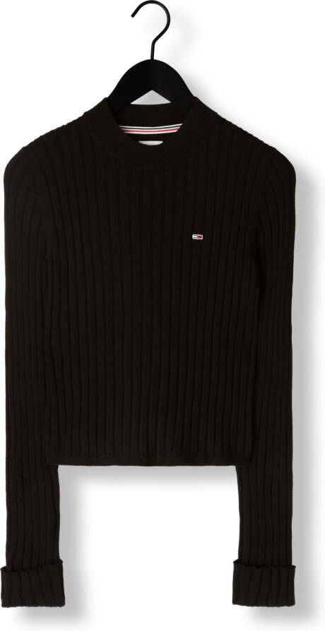 TOMMY JEANS Dames Truien & Vesten Bxy Rib Sweater Zwart