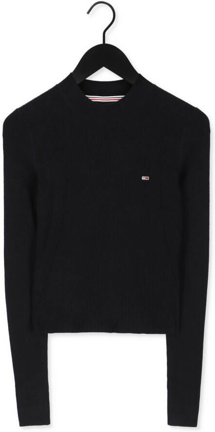 Tommy Jeans Zwarte Trui Tjw Essential Rib Sweater