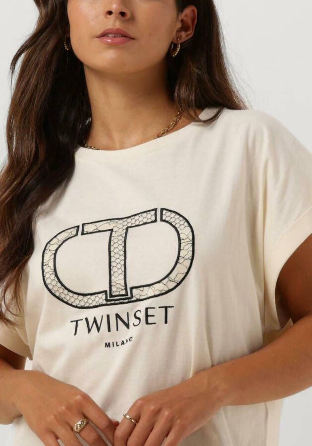 TWINSET MILANO Dames Tops & T-shirts 13457838-cpc Gebroken Wit