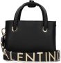 Valentino by Mario Valentino Zwarte Rechthoekige Dames Tas met Gouden Valentino Inscriptie Black Dames - Thumbnail 3