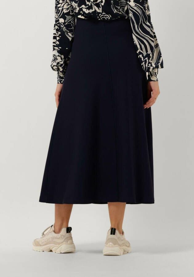 Vanilia Donkerblauwe Double Punto Midi Skirt