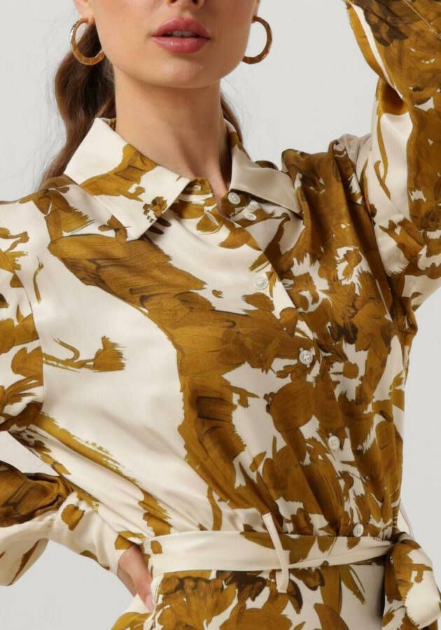 Vanilia Gouden Maxi Jurk Printed Dress