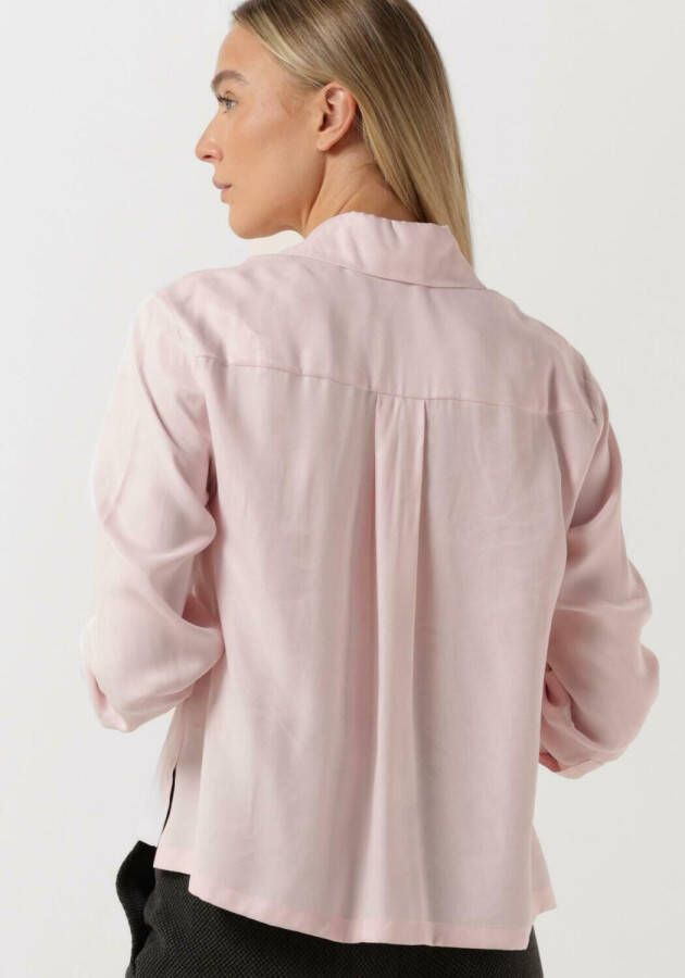 VANILIA Dames Blouses Silky Cropped Shirt Lichtroze