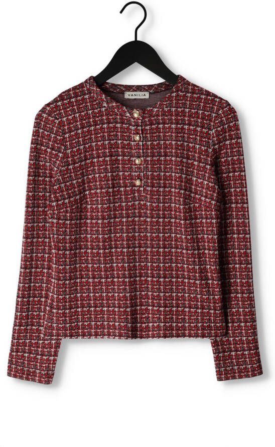 VANILIA Dames Tops & T-shirts Tartan Tweed Longsleeve Rood