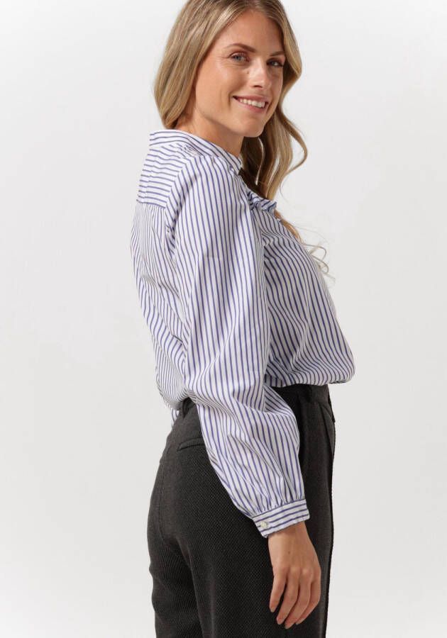 VANILIA Dames Blouses Ruffle Stripe Shirt Wit