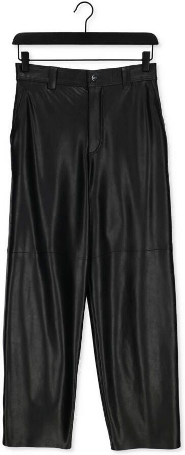 VANILIA Dames Broeken Vegan Leather Trousers Zwart